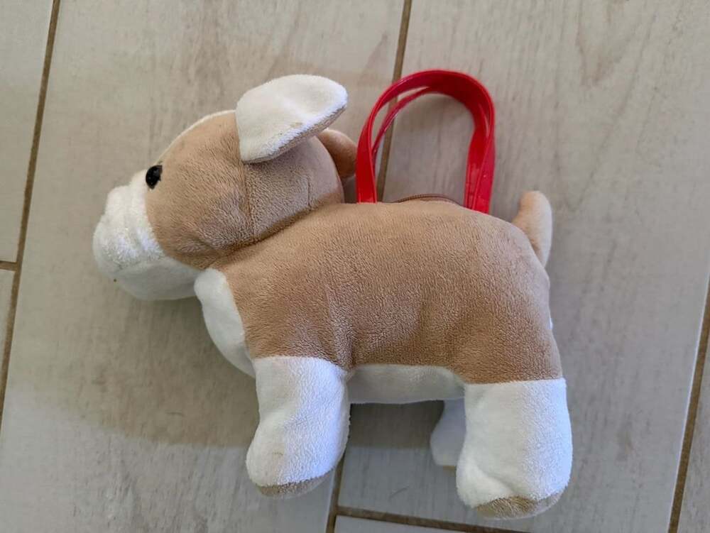 Gymboree Bulldog Plush Dog Purse Bag One Size Brown White